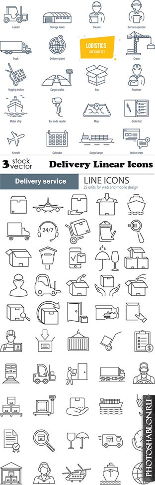 Vectors - Delivery Linear Icons