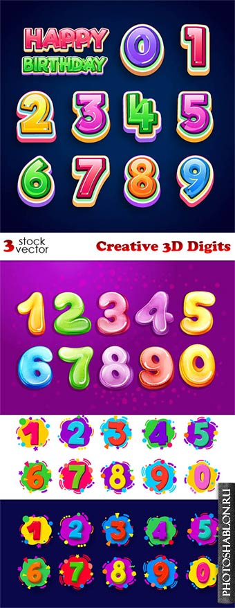 Vectors - Creative 3D Digits
