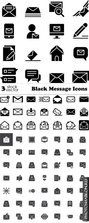 Vectors - Black Message Icons