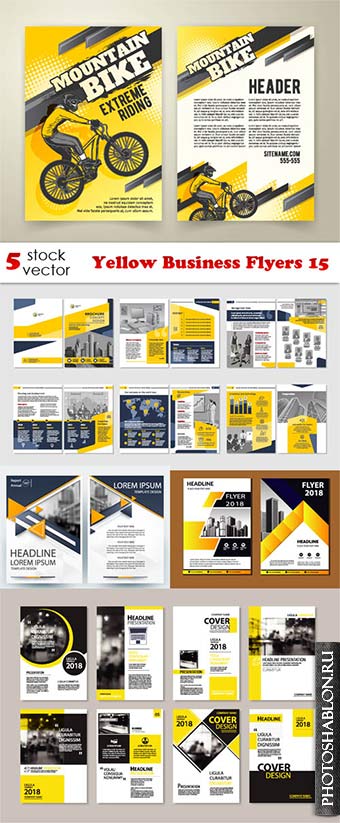 Векторные шаблоны флаеров / Yellow Business Flyers 15