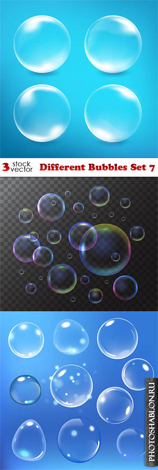 Векторный клипарт - Мыльные пузыри / Vectors - Different Bubbles Set 7