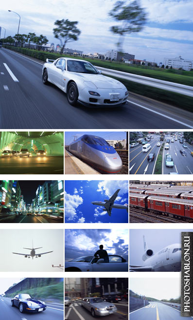 Клипарт - Транспорт и скорость / SJ107 - Vehicles - Transport & Speed