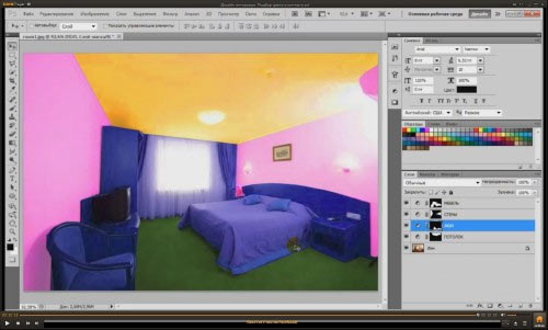Как в фотошопе вставить картинку в интерьер