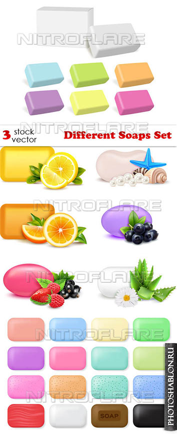 Векторный клипарт - Различное мыло / Different Soaps Set