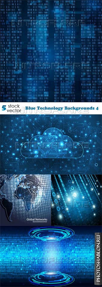 Векторный клипарт - Blue Technology Backgrounds 4