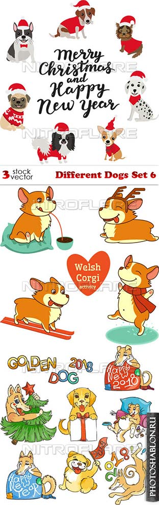 Векторный клипарт - Собаки / Vectors - Different Dogs Set 6