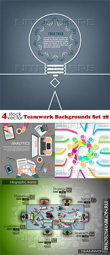 Vectors - Teamwork Backgrounds Set 28