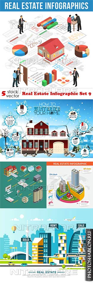 Векторный клипарт - Real Estate Infographic Set 9
