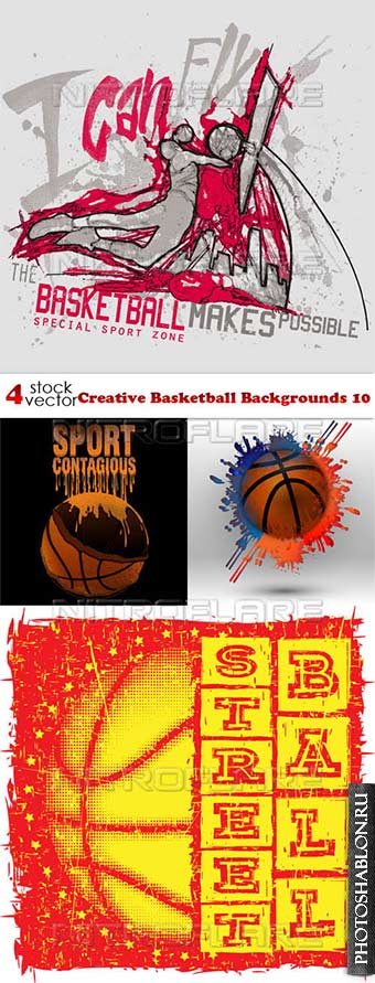Векторный клипарт - Баскетбол / Creative Basketball Backgrounds 10