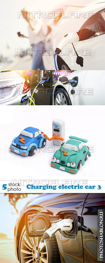Растровый клипарт - Зарядка электромобиля / Charging electric car 3