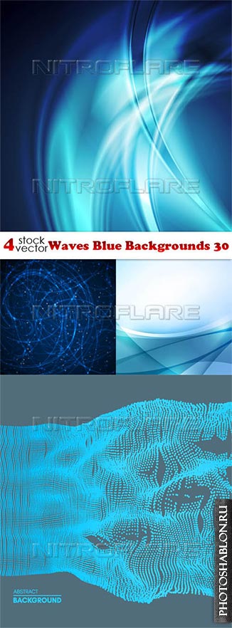 Vectors - Waves Blue Backgrounds 30