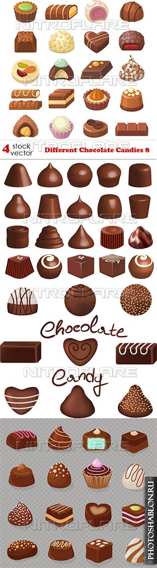Векторный клипарт - Шоколадные конфеты / Different Chocolate Candies 8