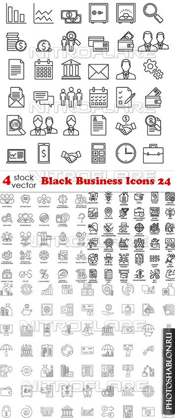 Векторный клипарт - Black Business Icons 24