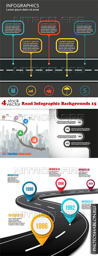 Vectors - Road Infographic Backgrounds 15