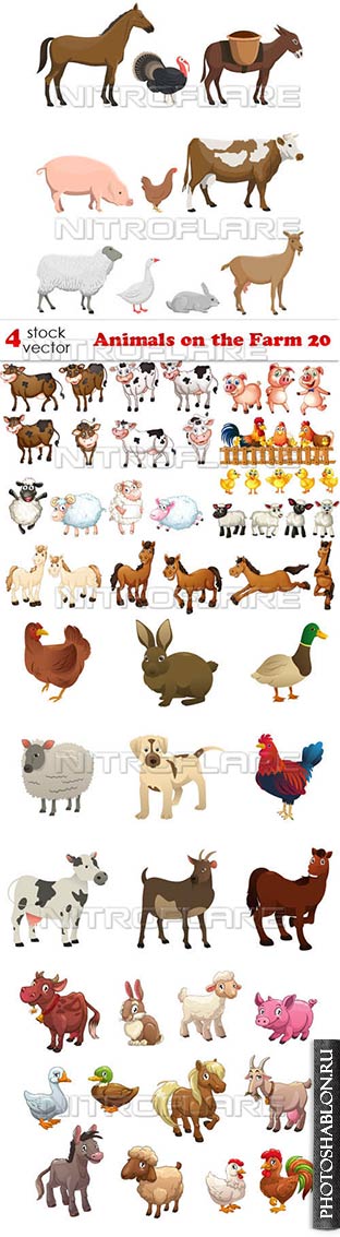 Векторный клипарт - Животные на ферме / Animals on the Farm 20