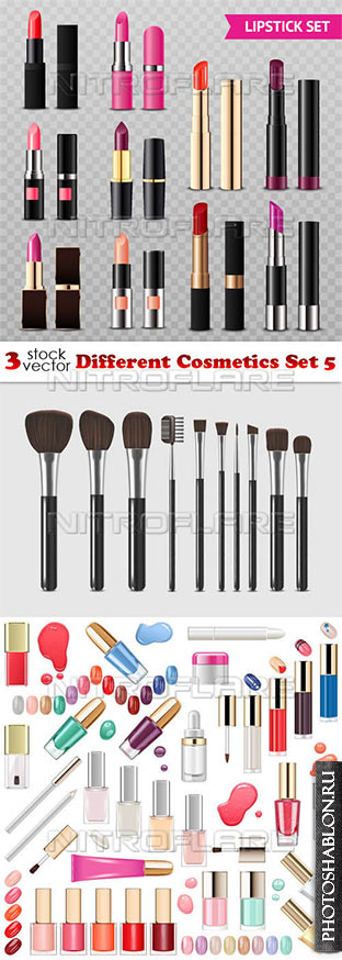Векторный клипарт - Косметика / Vectors - Different Cosmetics Set 5