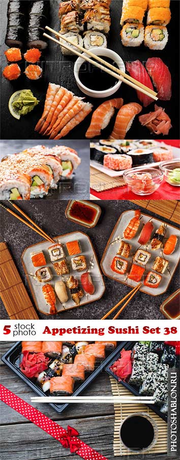 Клипарт, фото HD - Аппетитные суши / Photos - Appetizing Sushi Set 38