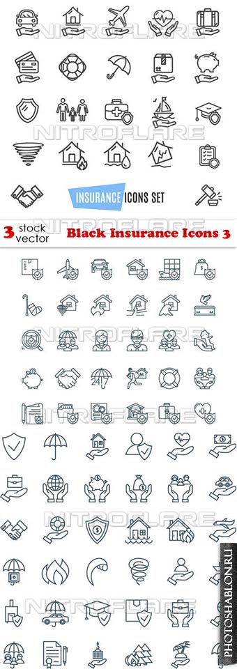 Векторный клипарт - Black Insurance Icons 3
