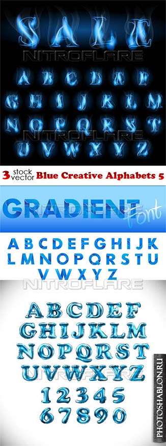 Vectors - Blue Creative Alphabets 5