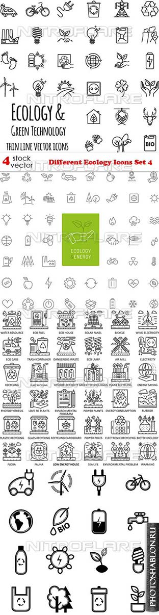 Векторные иконки - Экология / Different Ecology Icons Set 4
