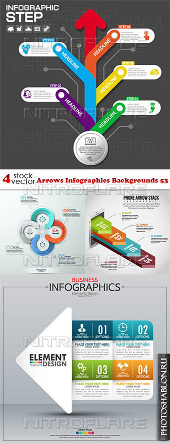 Vectors - Arrows Infographics Backgrounds 53