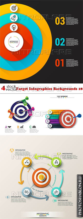 Vectors - Target Infographics Backgrounds 18
