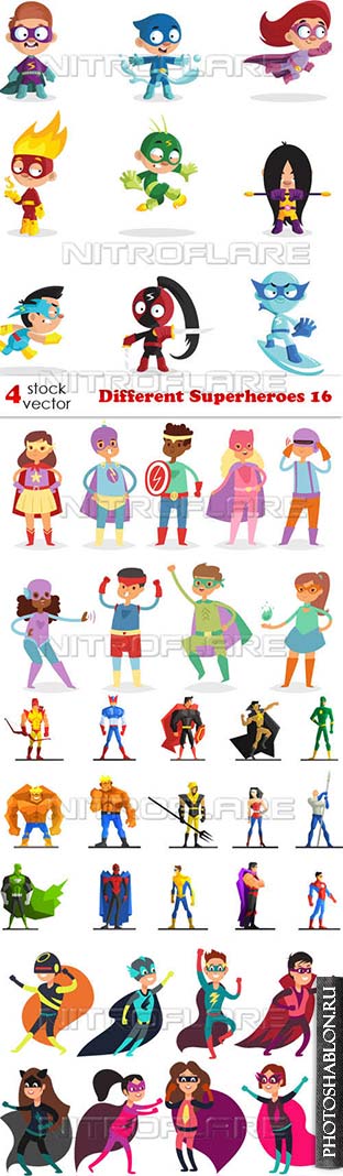 Векторный клипарт - Различные супергерои / Different Superheroes 16