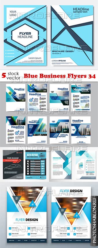 Векторный клипарт - Blue Business Flyers 34
