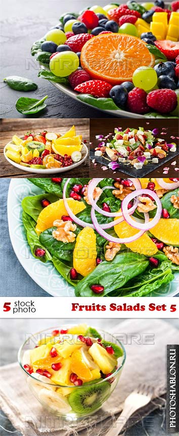 Клипарт, фото HD - Фруктовые салаты / Photos - Fruits Salads Set 5