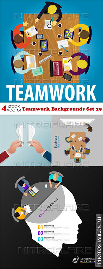 Vectors - Teamwork Backgrounds Set 29