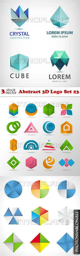 Vectors - Abstract 3D Logo Set 23