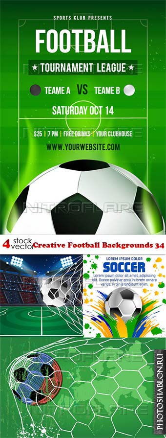 Векторный клипарт - Футбол / Vectors - Creative Football Backgrounds