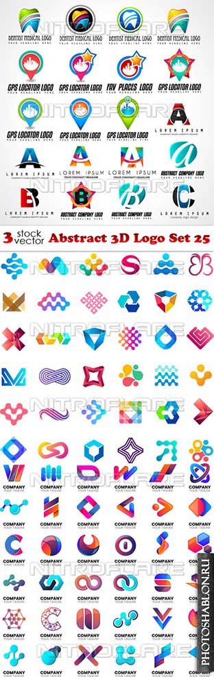 Vectors - Abstract 3D Logo Set 25