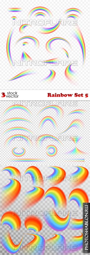Векторный клипарт - Радуга / Vectors - Rainbow Set 5