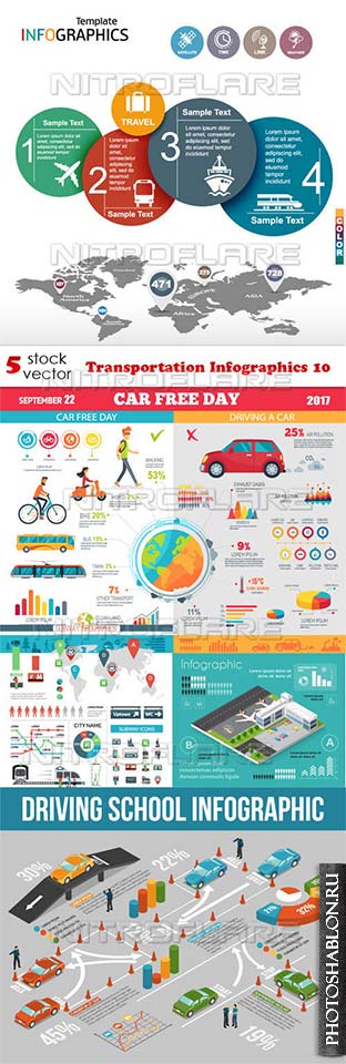 Векторный клипарт - Transportation Infographics 10
