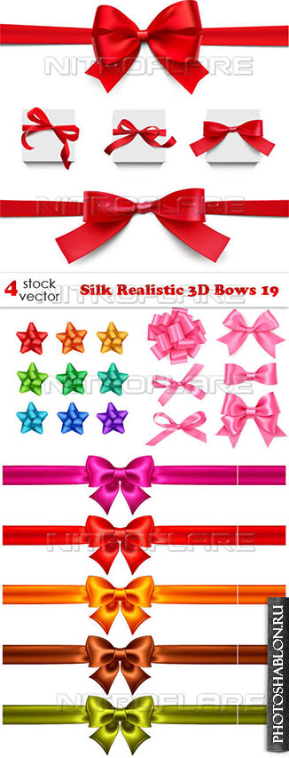 Векторный клипарт - Шелковые банты / Silk Realistic 3D Bows 19