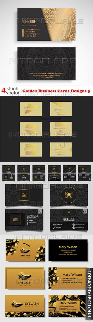 Векторный клипарт - Golden Business Cards Designs 3