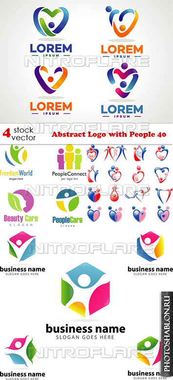 Векторный клипарт - Abstract Logo with People 40