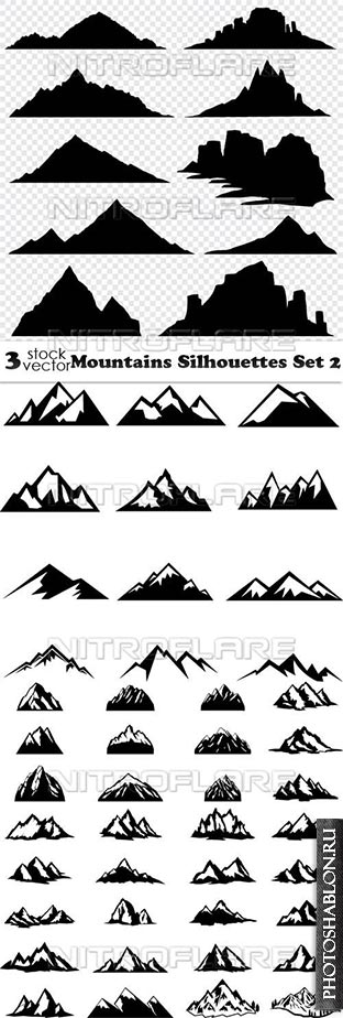Vectors - Mountains Silhouettes Set 2