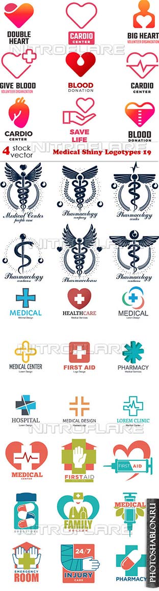 Векторный клипарт - Medical Shiny Logotypes 19