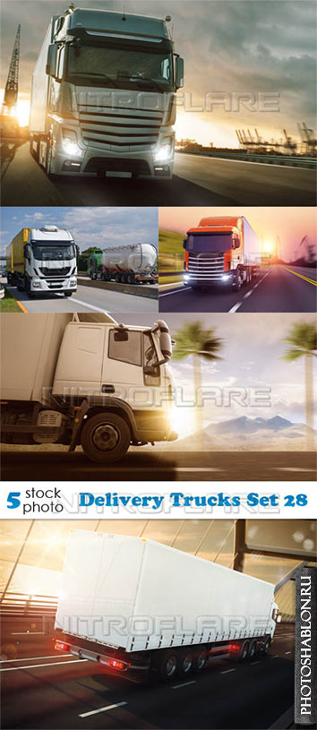 Растровый клипарт, фото HD - Грузовые автомобили / Delivery Trucks Set