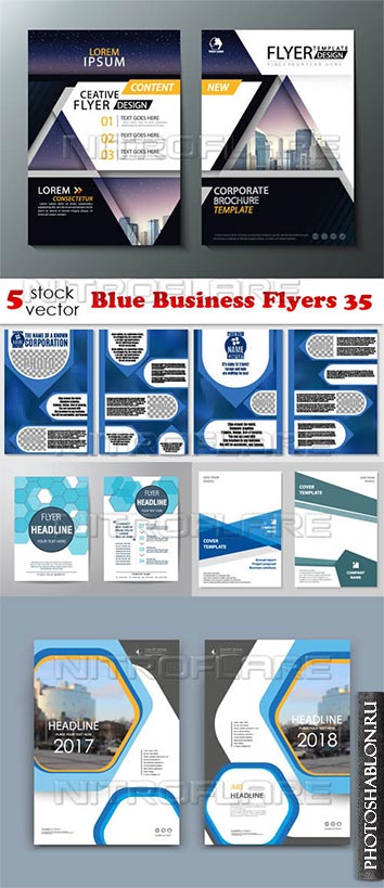 Векторный клипарт - Blue Business Flyers 35