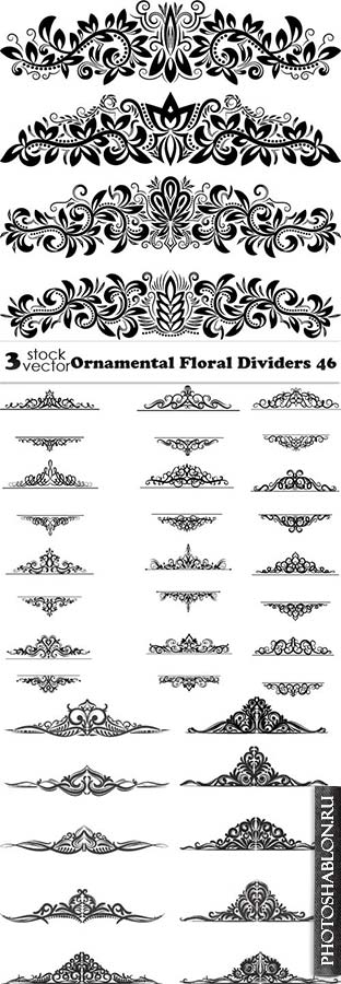 Vectors - Ornamental Floral Dividers 46