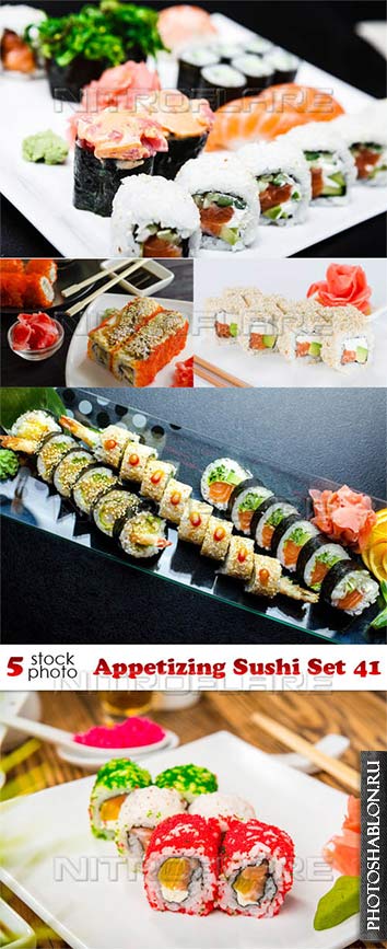 Клипарт, фото HD - Аппетитные суши / Photos - Appetizing Sushi Set 41