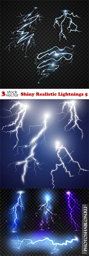 Vectors - Shiny Realistic Lightnings 5