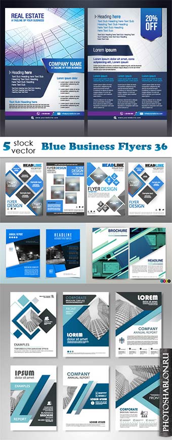 Векторный клипарт - Blue Business Flyers 36