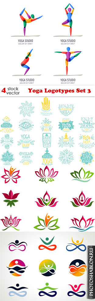 Векторный клипарт - Yoga Logotypes Set 3