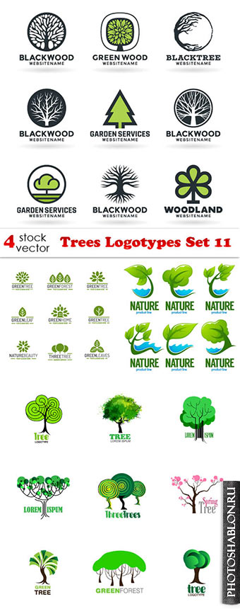 Векторные логотипы - Деревья / Trees Logotypes Set 11