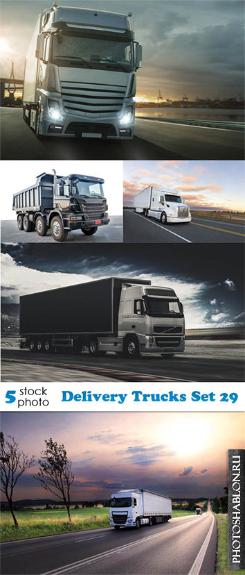 Растровый клипарт - Грузовые автомобили / Delivery Trucks Set 29
