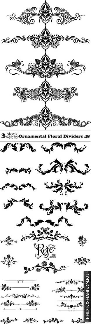 Vectors - Ornamental Floral Dividers 48